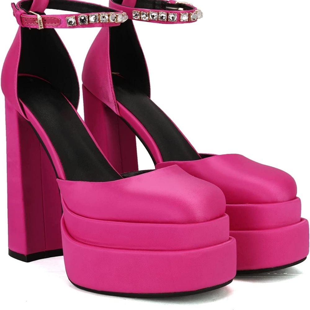 Never Worn pink satin stiletto